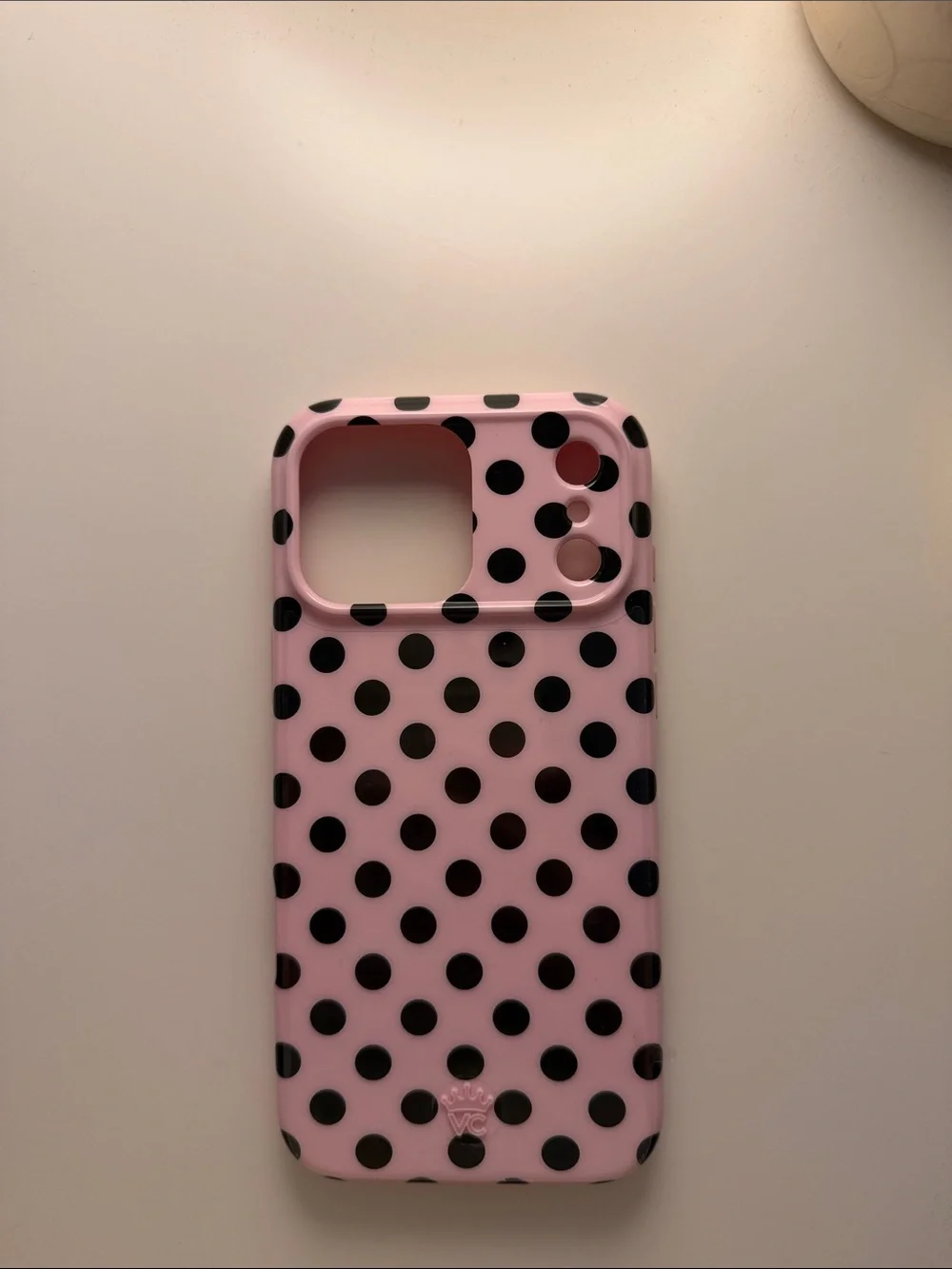 Velvet caviar pink polkadot case